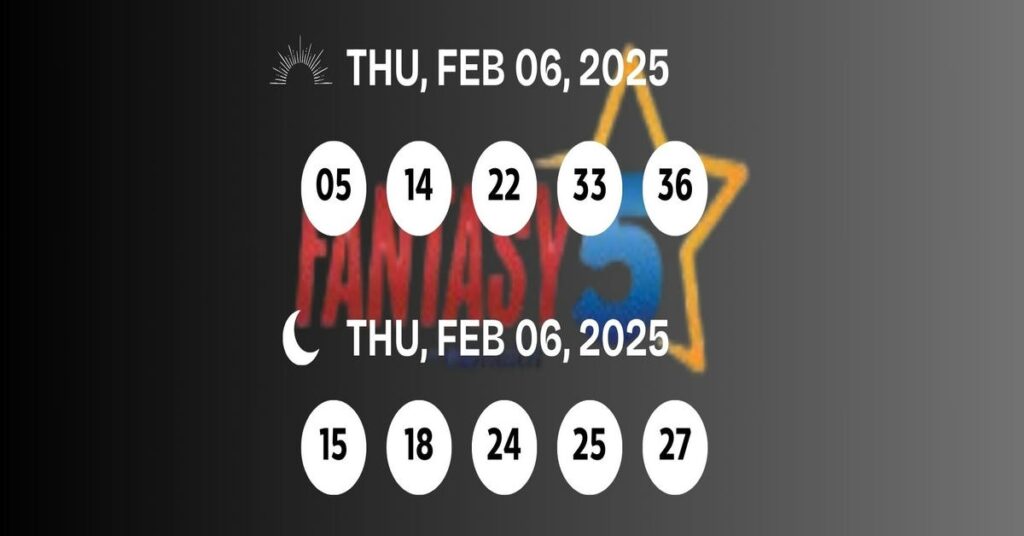 Florida Fantasy 5 Lottery Results for 06-01-2025