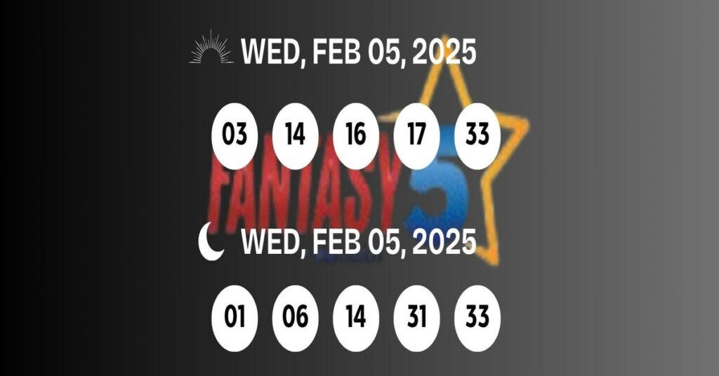 Florida Fantasy 5 Lottery Results for 05-01-2025